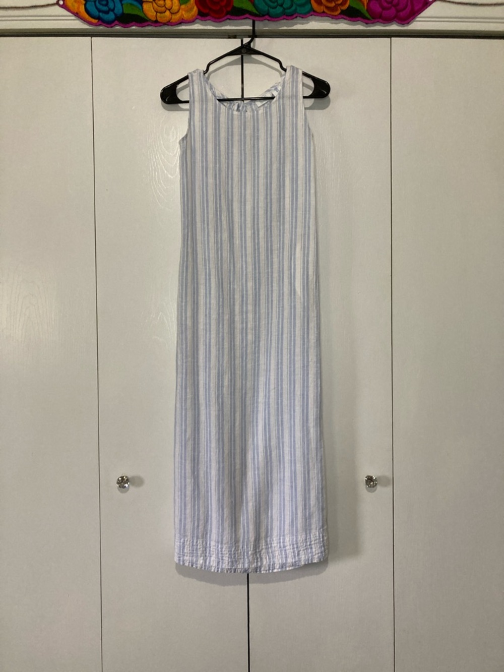 Sigrid Olsen Linen Maxi Dress Small Minimalist Beachy Coastal Boho Tomato Girl